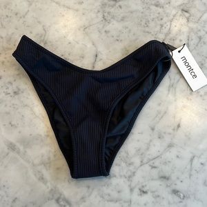 Montce black rib lulu bikini bottom